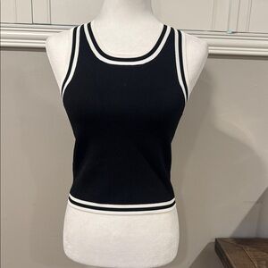 NWOT House of Harlow 1960 Black and White Trim Tank Top